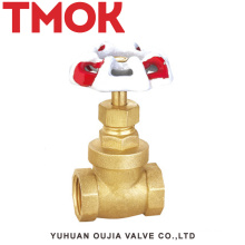 DN20 full port brass color no rubber ring double internal thread full open with hand wheel brass gate valve